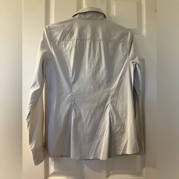 gap and ann taylor women’s pink & gray button down long sleeve blouses LOT OF 2 - Picture 2 of 5